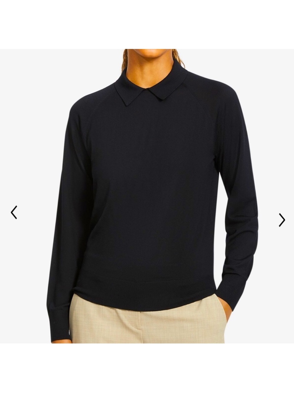 Theory Collared Sweater In Merino Wool Size M Preppy Career Office Corpcore Fall
